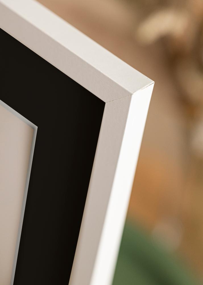 Ram med passepartou Rahmen Trendy Weiß 20x25 cm - Passepartout Schwarz 15x20 cm