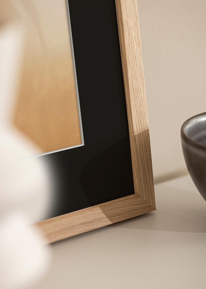 Ram med passepartou Rahmen Grimsåker Eiche 40x40 cm - Passepartout Schwarz 10x10 inches