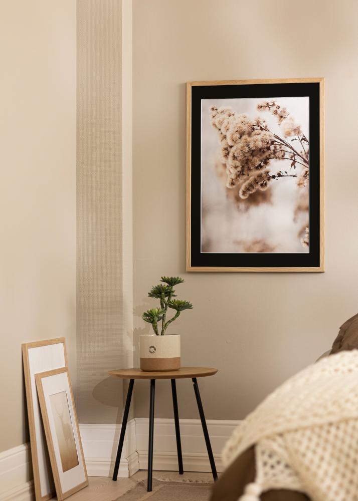 Ram med passepartou Rahmen Grimsåker Eiche 40x40 cm - Passepartout Schwarz 10x10 inches