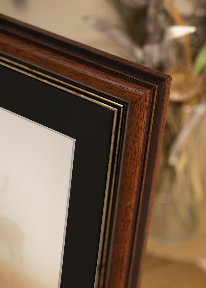 Ram med passepartou Rahmen Old Retro 30x40 cm - Passepartout Schwarz 21x29,7 cm (A4)