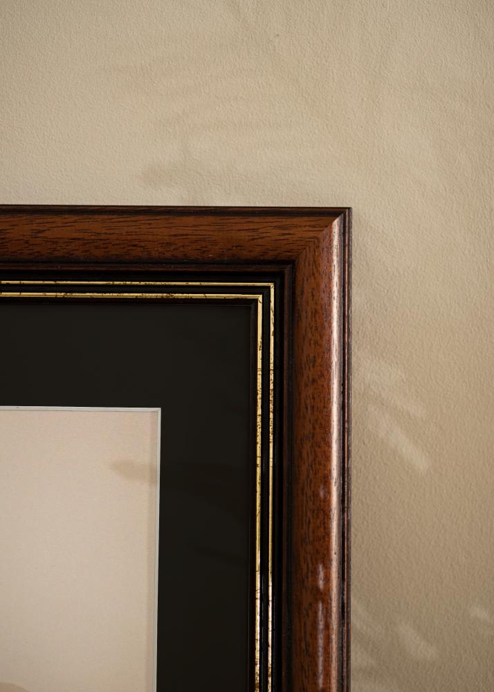 Ram med passepartou Rahmen Old Retro 30x40 cm - Passepartout Schwarz 21x29,7 cm (A4)