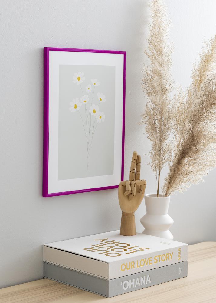 Ram med passepartou Rahmen New Lifestyle Fuchsia 30x40 cm - Passepartout Weiß 8x12 inches