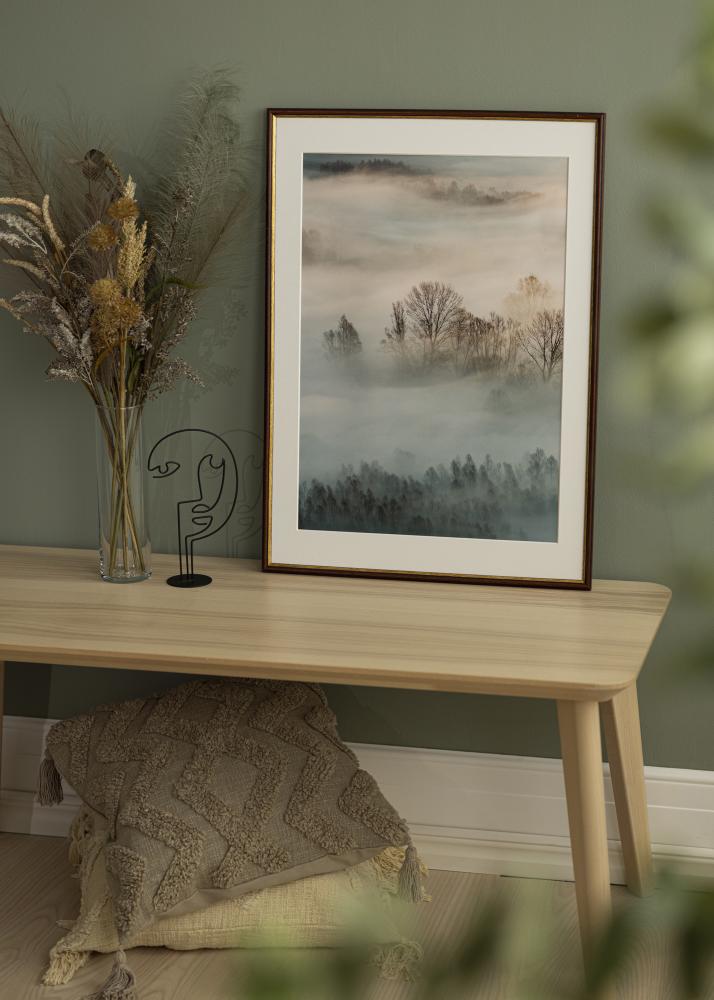 Ram med passepartou Rahmen Horndal Braun 30x80 cm - Passepartout Weiß 20x70 cm