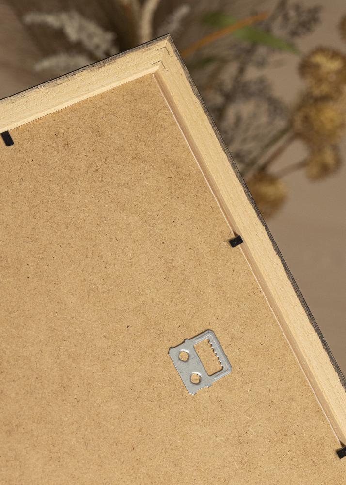 Ram med passepartou Rahmen Schwarz Holz 45x50 cm - Passepartout Weiß 35x40 cm