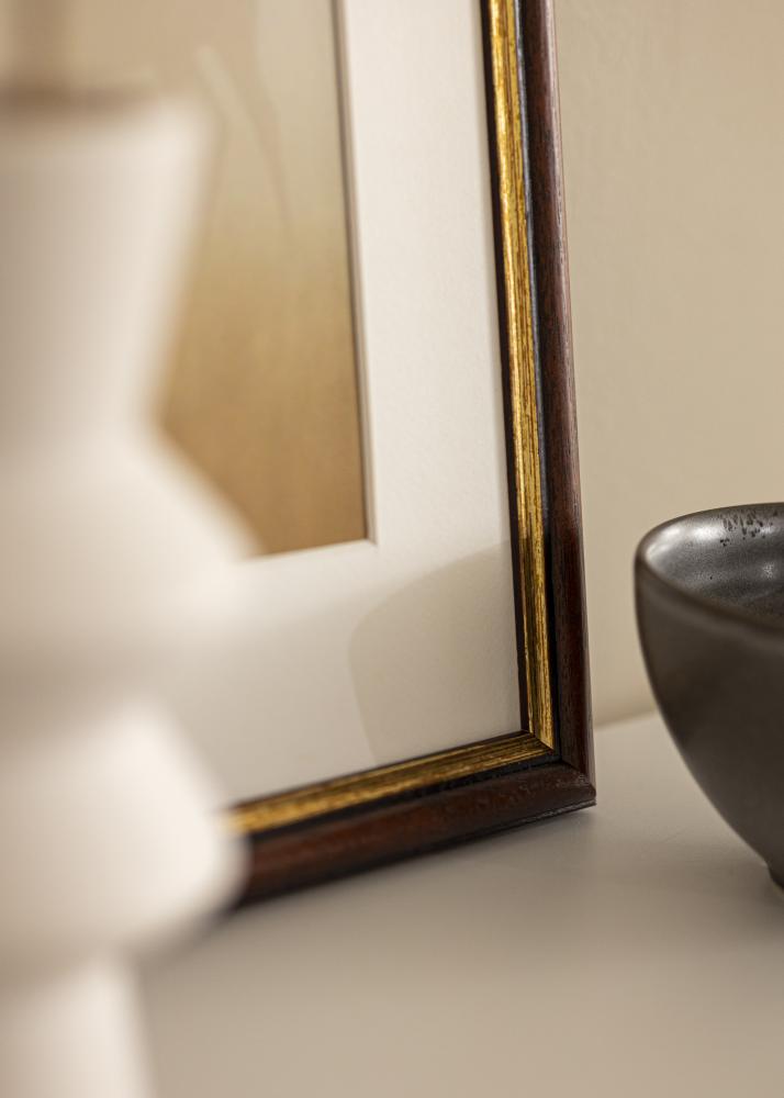 Ram med passepartou Rahmen Siljan Braun 55x55 cm - Passepartout Weiß 17x17 inches