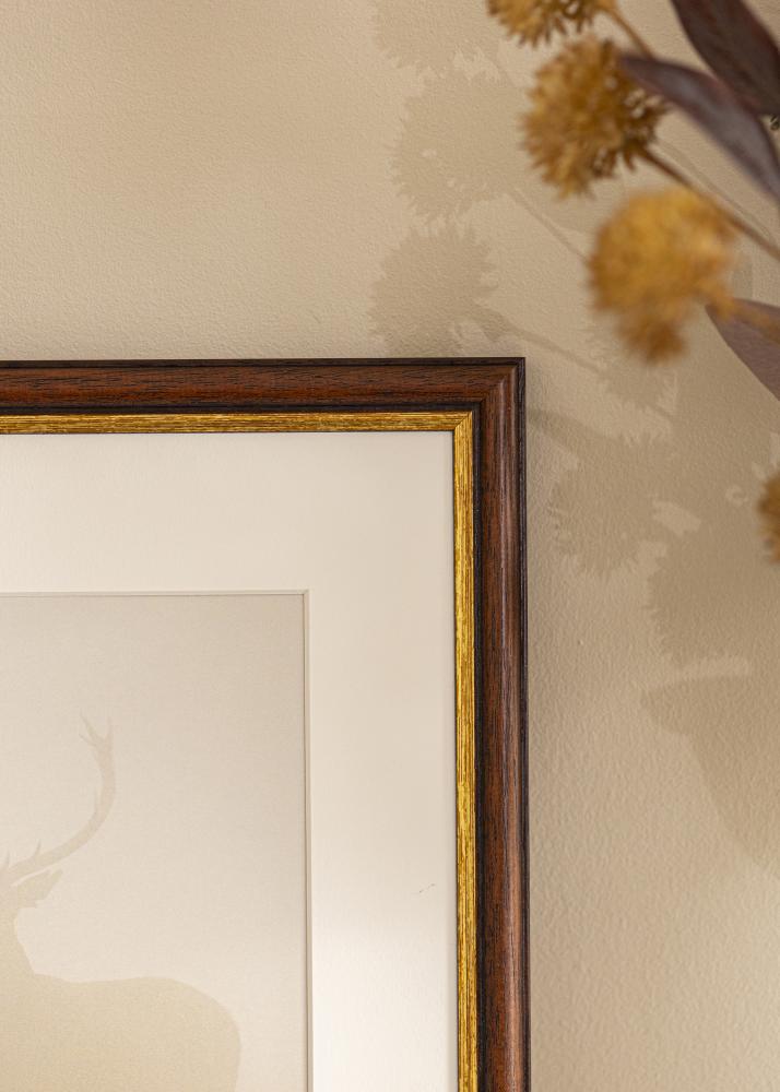 Ram med passepartou Rahmen Siljan Braun 55x55 cm - Passepartout Weiß 17x17 inches