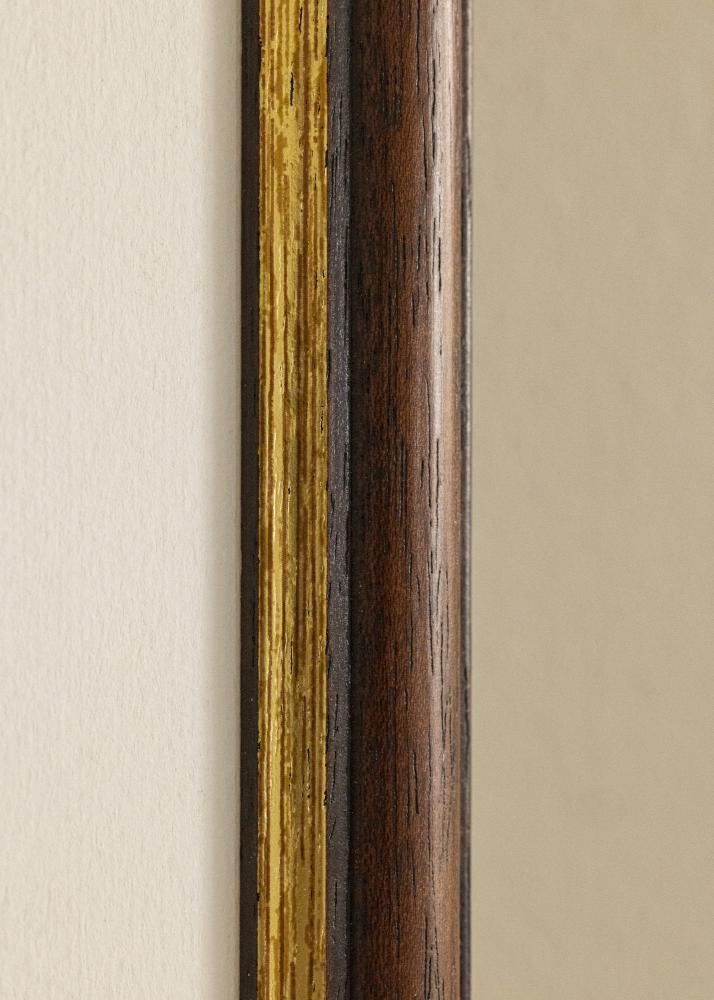 Ram med passepartou Rahmen Siljan Braun 55x55 cm - Passepartout Weiß 17x17 inches