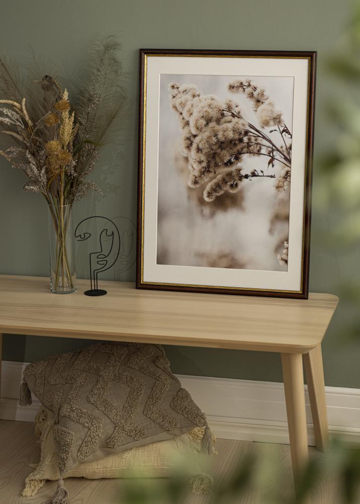 Ram med passepartou Rahmen Siljan Braun 55x55 cm - Passepartout Weiß 17x17 inches