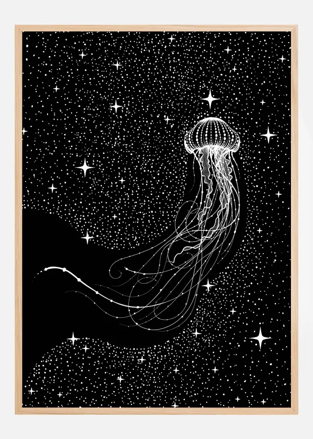 Bildverkstad Starry Jellyfish (Black Version) Poster