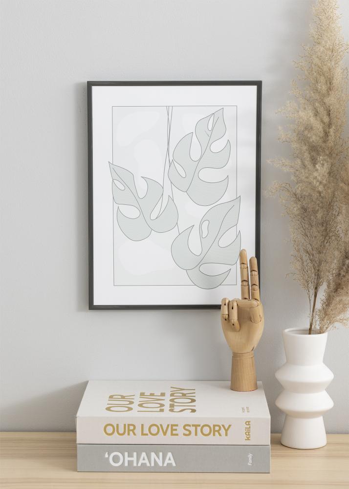 Ram med passepartou Rahmen New Lifestyle Dunkelgrau 70x100 cm - Passepartout Schwarz 24x36 inches