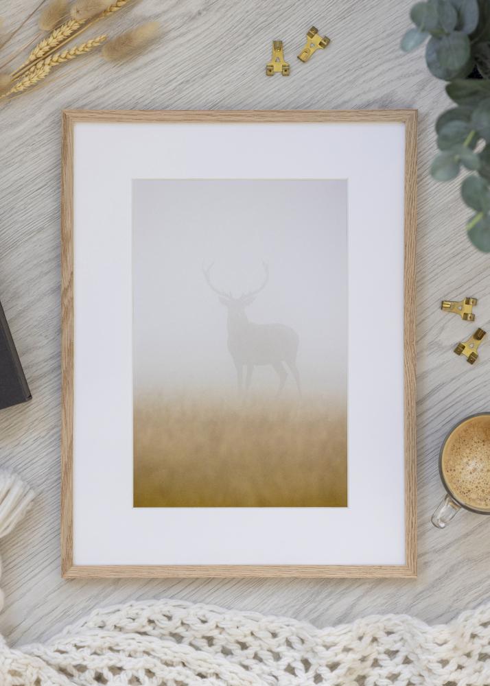 BGA Rahmen Schmale Eiche Acrylglas 32x32 cm