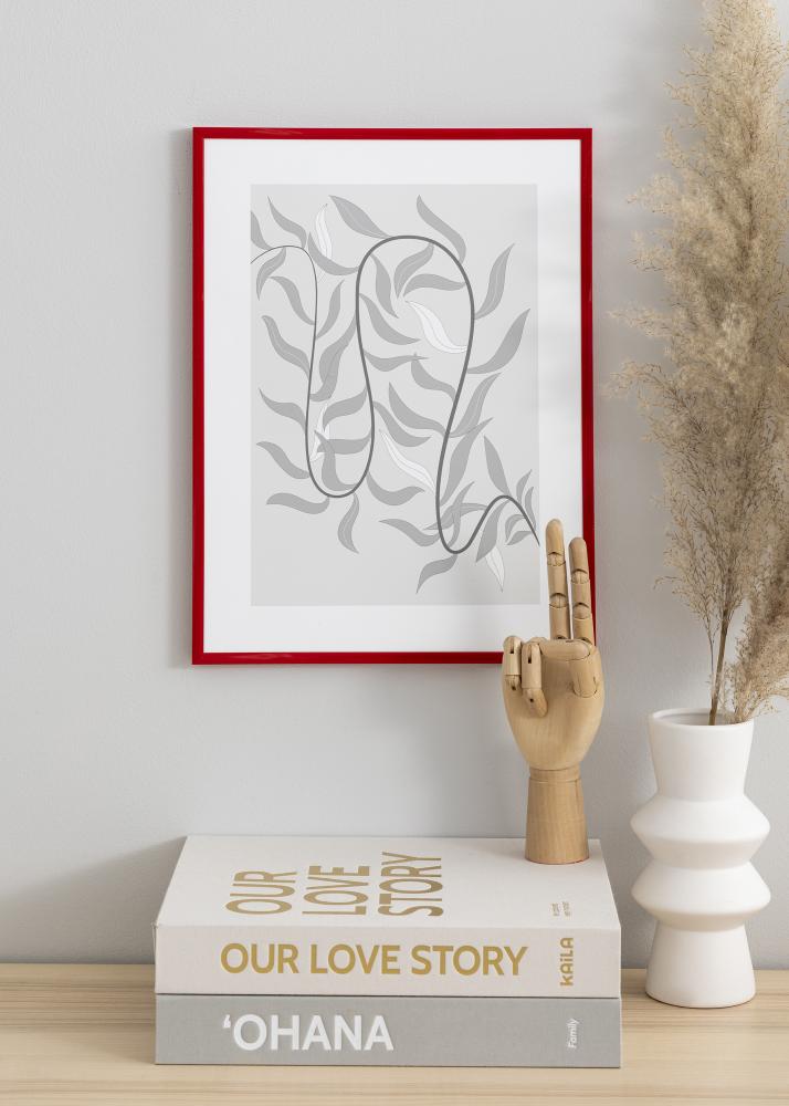 Ram med passepartou Rahmen New Lifestyle Medium Red 50x70 cm - Passepartout Weiß 16x24 inches