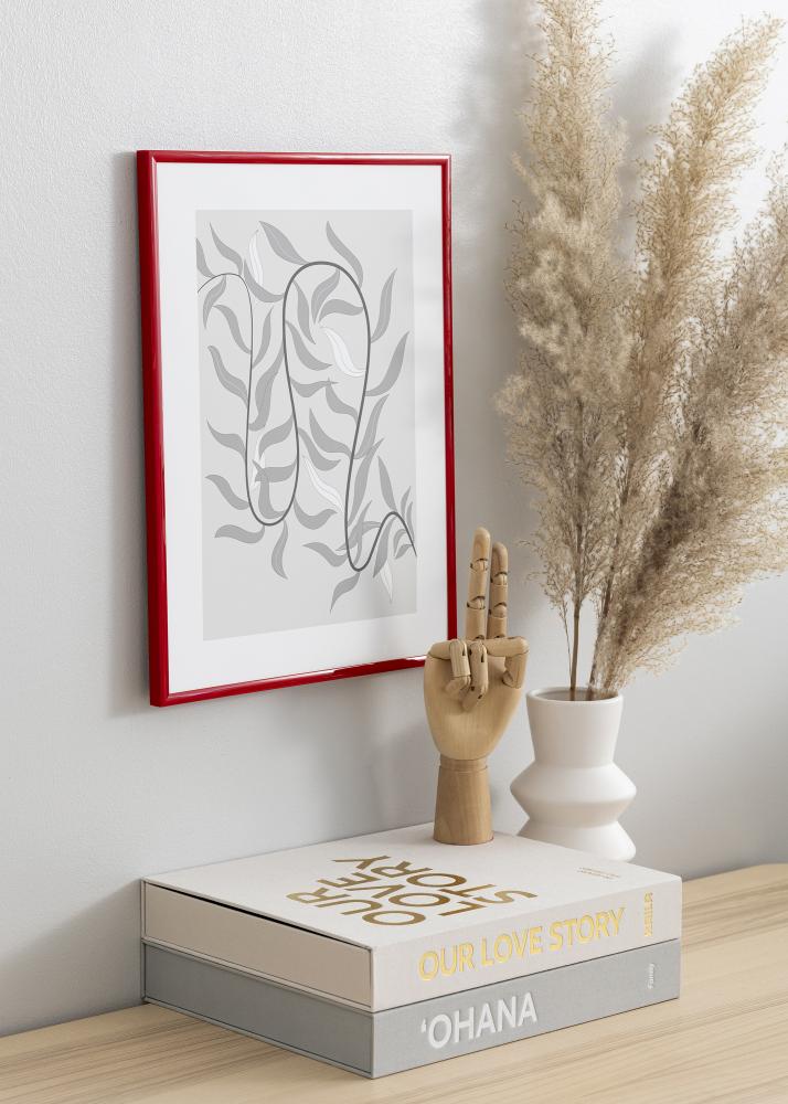 Ram med passepartou Rahmen New Lifestyle Medium Red 50x70 cm - Passepartout Weiß 16x24 inches