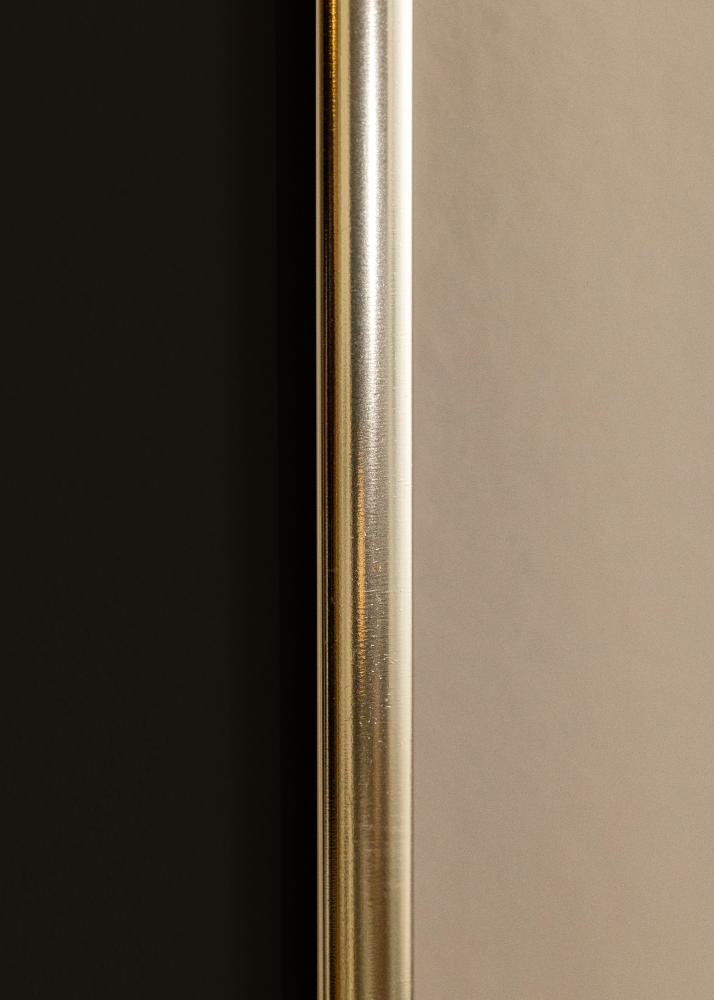 Ram med passepartou Rahmen Aluminium Gold glänzend 70x100 cm - Passepartout Schwarz 59,4x84 cm