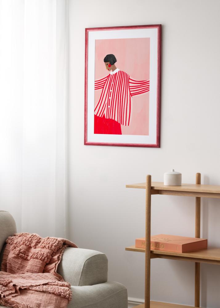 Jämtlands Ramfabrik Rahmen Cornwall Acrylglas Dunkelrot 30x30 cm