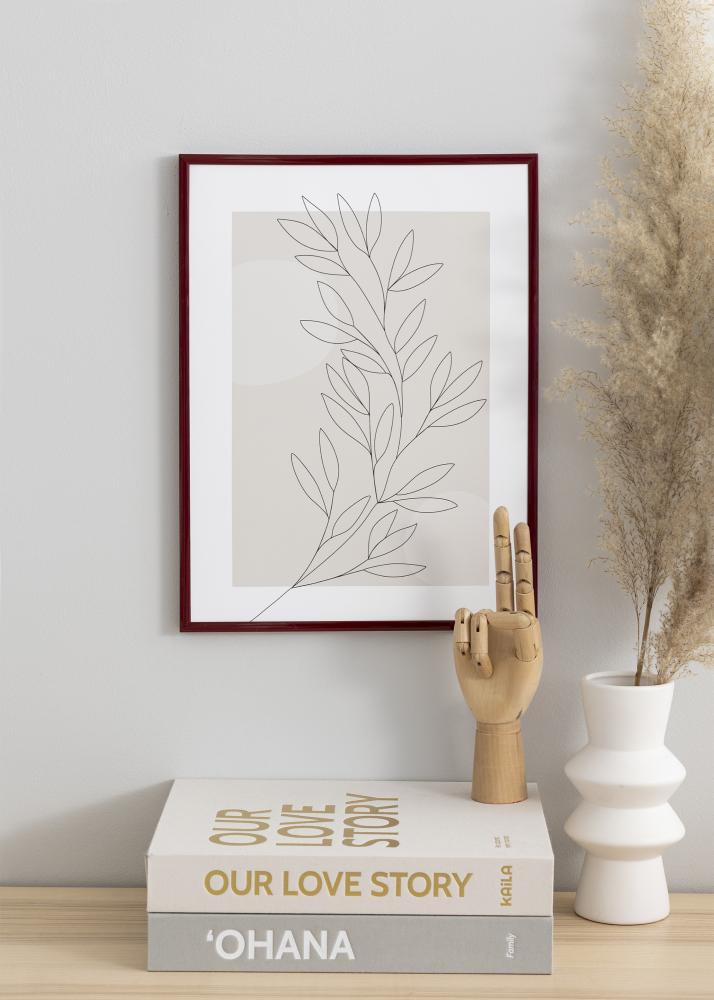 Ram med passepartou Rahmen New Lifestyle Dunkelrot 50x70 cm - Passepartout Weiß 16x24 inches