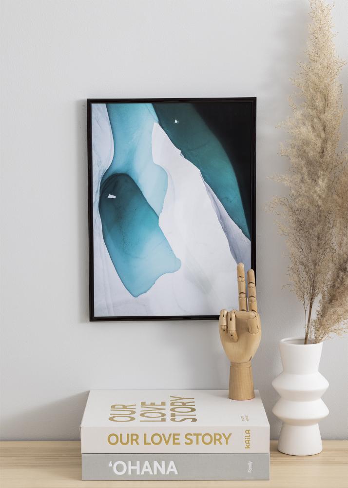 Ram med passepartou Rahmen New Lifestyle Espresso Brown 30x40 cm - Passepartout Schwarz 21x29,7 cm