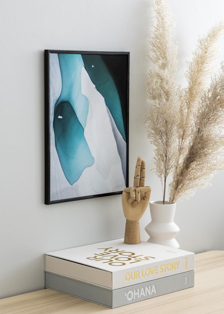 Ram med passepartou Rahmen New Lifestyle Espresso Brown 30x40 cm - Passepartout Schwarz 21x29,7 cm