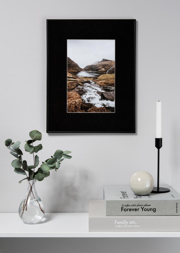 Galleri 1 Passepartout XL Schwarz (weißer Kern) 50x60 cm (28,7x41 - A3)