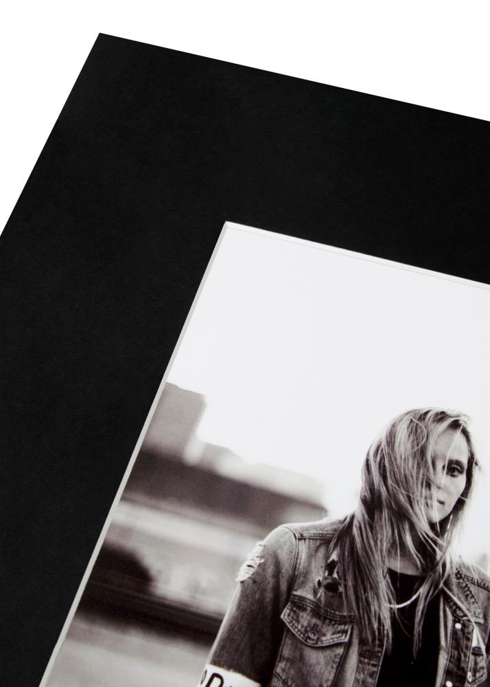 Galleri 1 Passepartout XL Schwarz (weißer Kern) 50x60 cm (28,7x41 - A3)