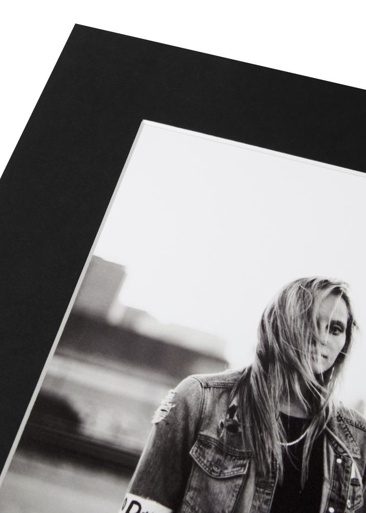 Galleri 1 Passepartout XL Schwarz (Weiß Kern) 50x70 cm (29x39)