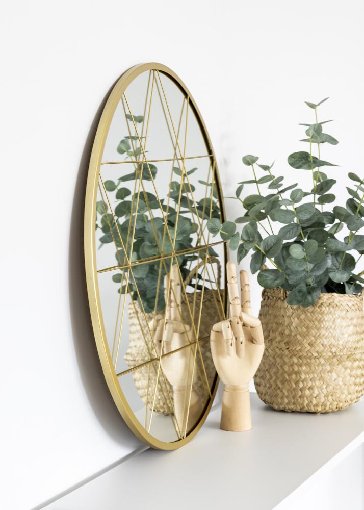 KAILA KAILA Runder Spiegel Triangles - Gold 55 cm Ø