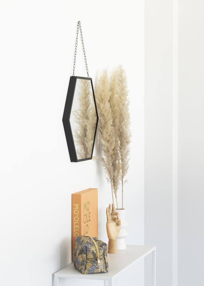 KAILA KAILA Spiegel Hex Chain - Schwarz 39x45 cm