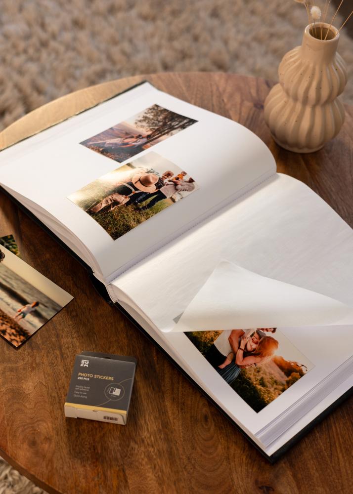 BGA Classico Fotoalbum Schwarz - 32x34 cm (100 Weiße Seiten / 50 Blatt)