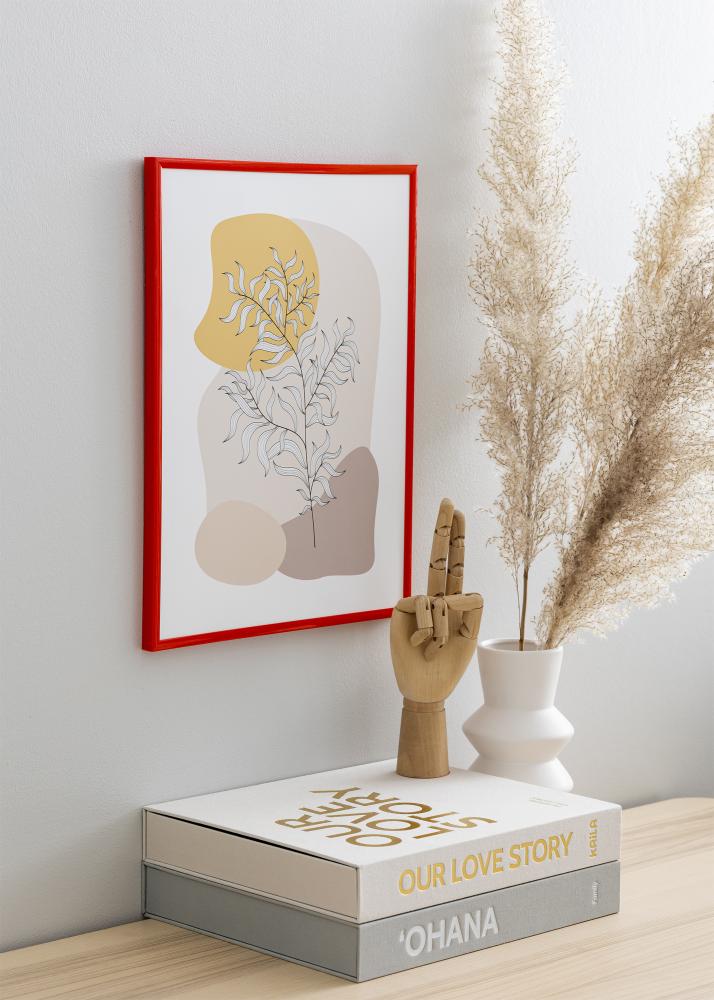 Ram med passepartou Rahmen New Lifestyle Hellrot 50x70 cm - Passepartout Schwarz 16x24 inches