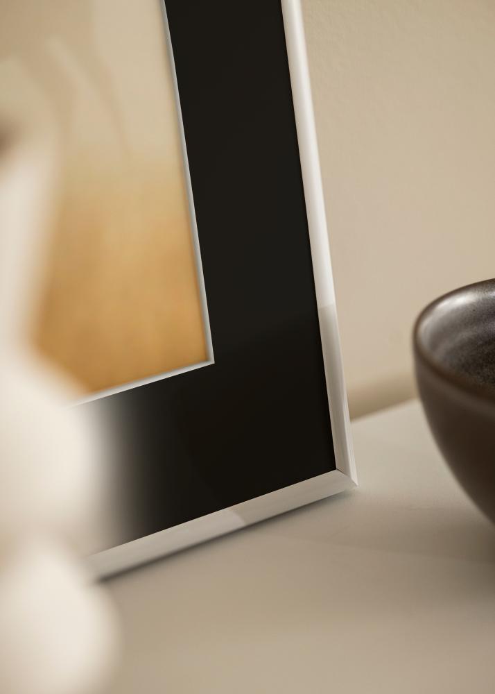 Ram med passepartou Rahmen Victoria Weiß 13x18 cm - Passepartout Schwarz 9x12 cm