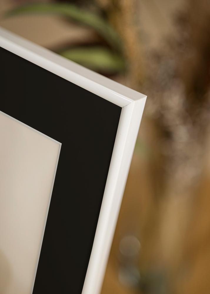 Ram med passepartou Rahmen Victoria Weiß 13x18 cm - Passepartout Schwarz 9x12 cm