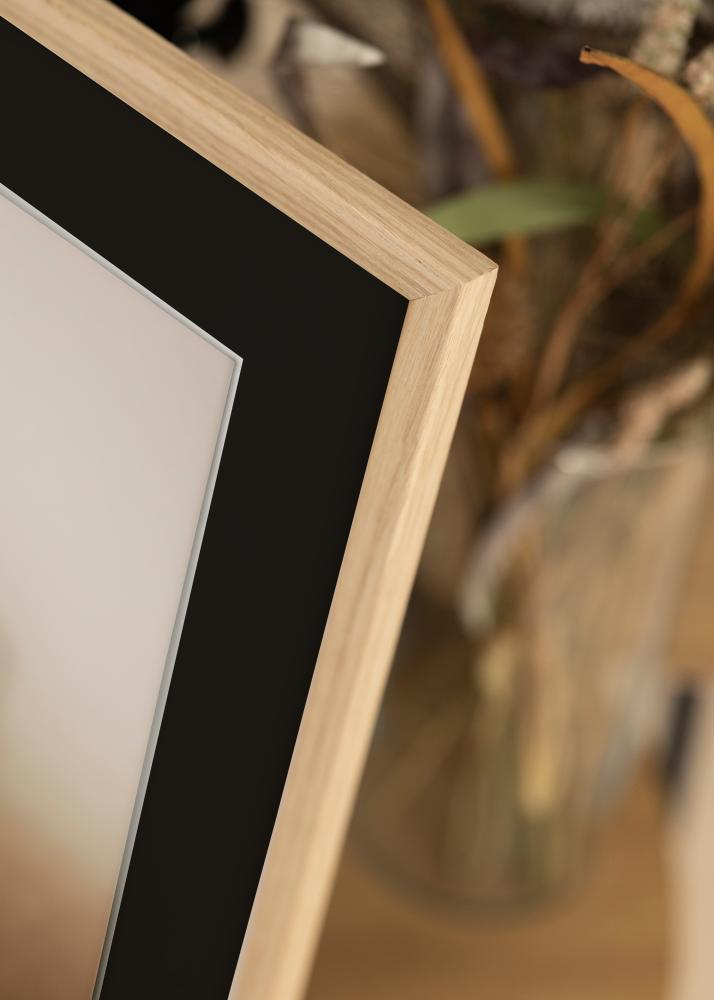 Ram med passepartou Rahmen Edsbyn Eiche 20x30 cm - Passepartout Schwarz 15x21 cm (A5)