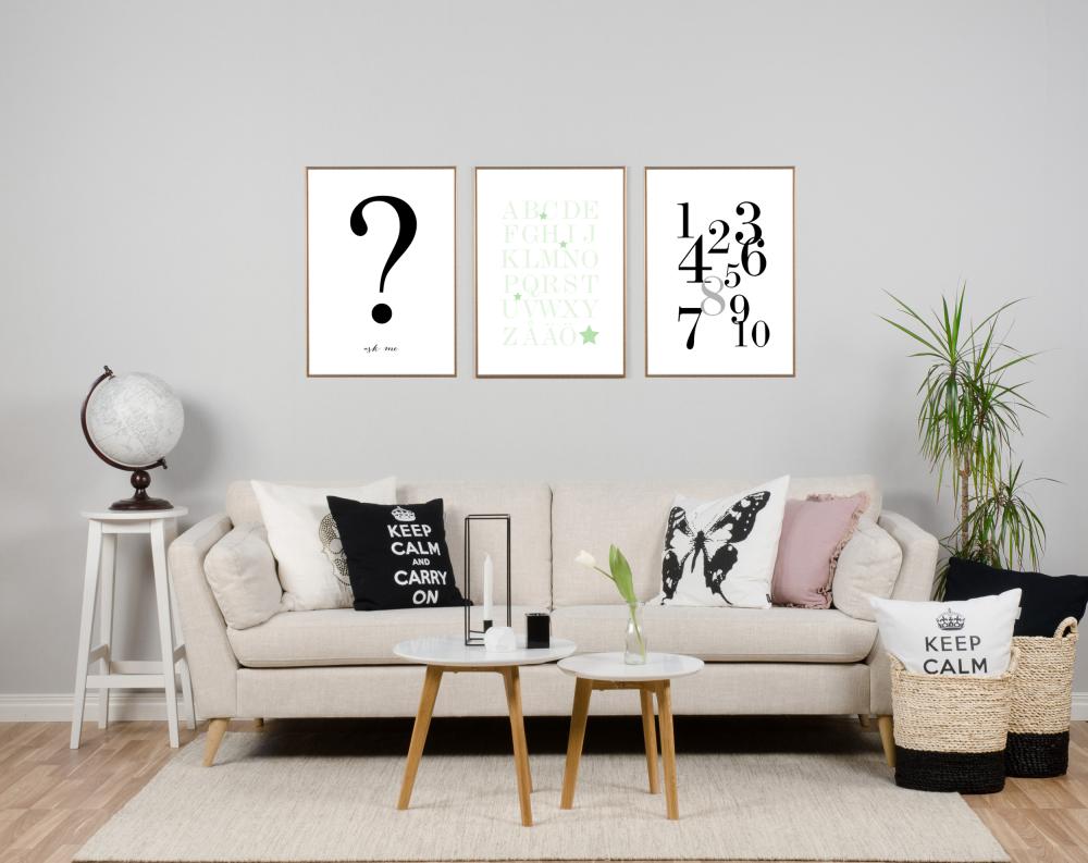 Bildverkstad 1-10 - Schwarz/Grau Poster