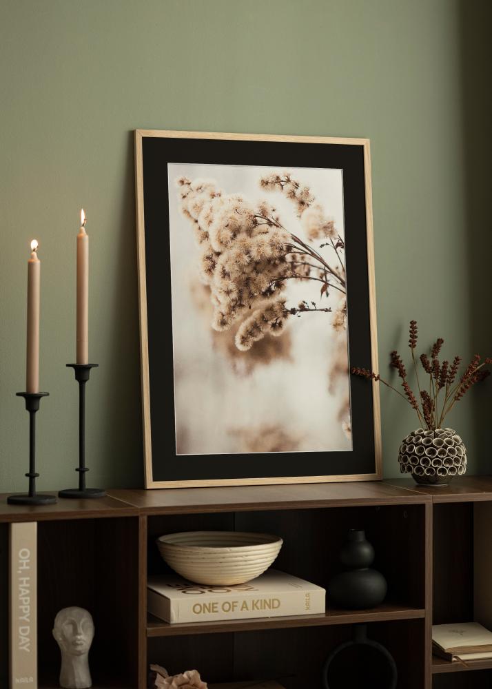 Ram med passepartou Rahmen Edsbyn Eiche 20x30 cm - Passepartout Schwarz 15x21 cm (A5)