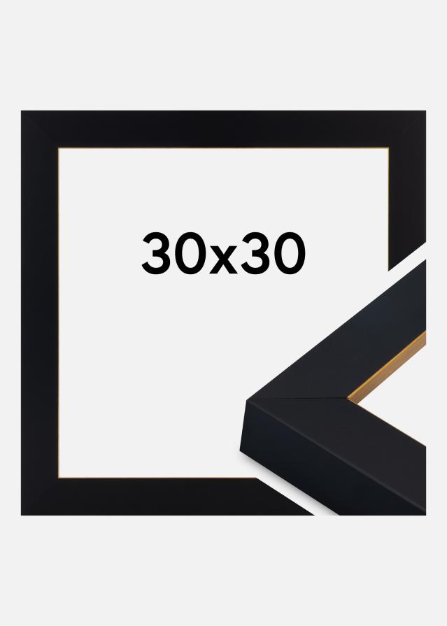 Jämtlands Ramfabrik Rahmen Sussex Acrylglas Schwarz/Gold 30x30 cm