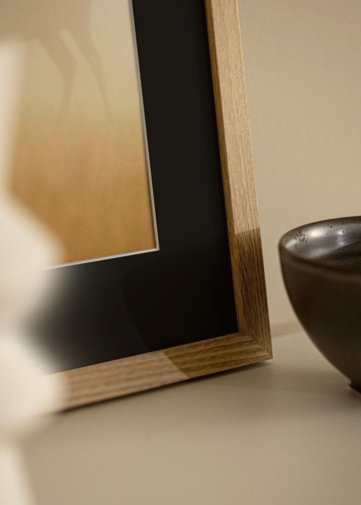 Ram med passepartou Rahmen Selection Eiche 40x50 cm - Passepartout Schwarz 30x40 cm