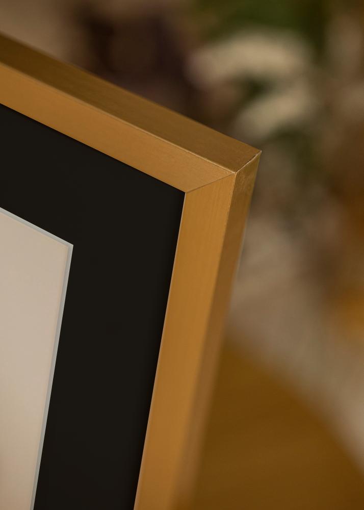 Ram med passepartou Rahmen Selection Gold 70x100 cm - Passepartout Schwarz 62x93 cm