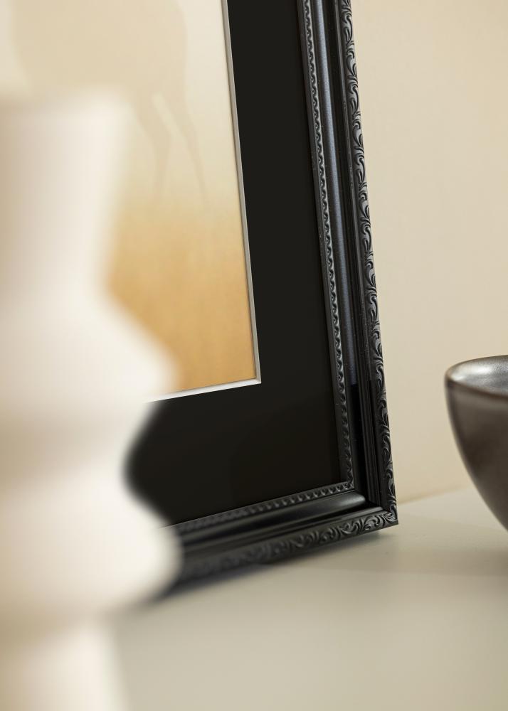 Ram med passepartou Rahmen Abisko Schwarz 60x90 cm - Passepartout Schwarz 40x70 cm