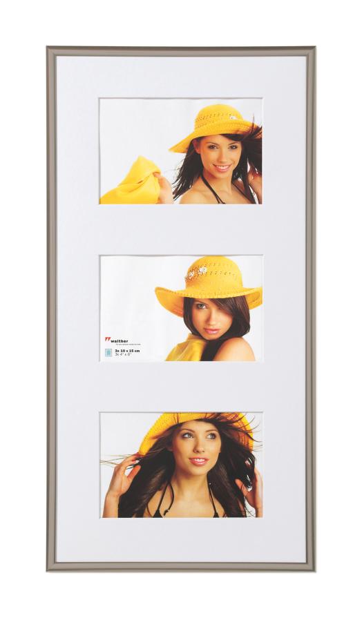 Walther Rahmen New Lifestyle Edelstahl - 3 Bilder 10x15 cm