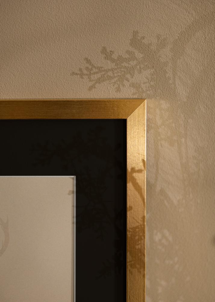 Ram med passepartou Rahmen Selection Gold 70x100 cm - Passepartout Schwarz 62x93 cm