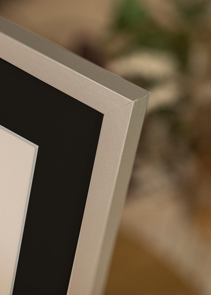 Ram med passepartou Rahmen Selection Silber 70x100 cm - Passepartout Schwarz 62x93 cm