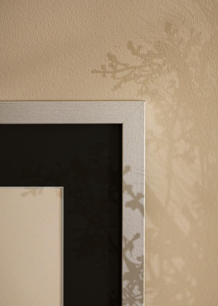 Ram med passepartou Rahmen Selection Silber 70x100 cm - Passepartout Schwarz 62x93 cm