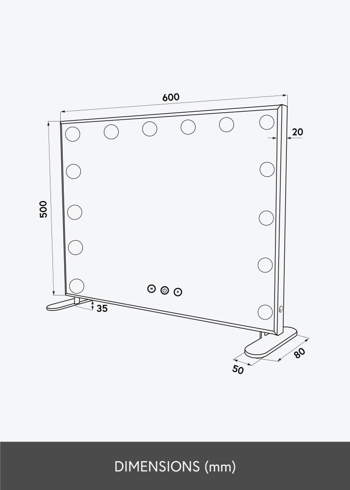 KAILA KAILA Kosmetikspiegel Hollywood 14 Roségold 60x50 cm