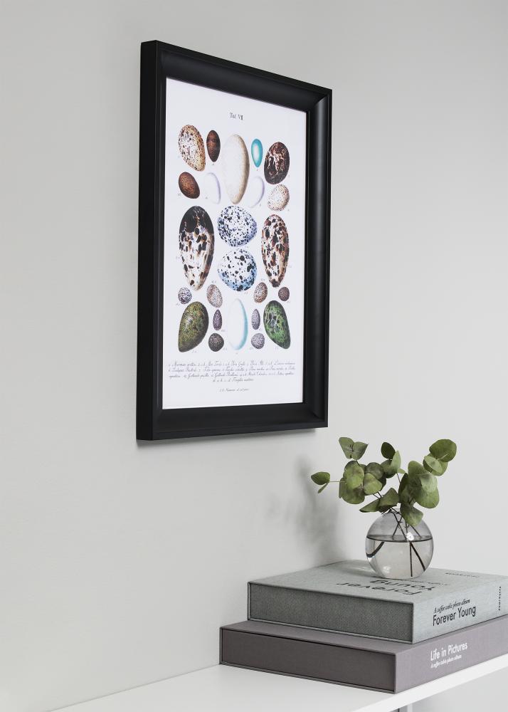 Ram med passepartou Rahmen Öjaren Schwarz 70x100 cm - Passepartout Schwarz 59,4x84 cm (A1)