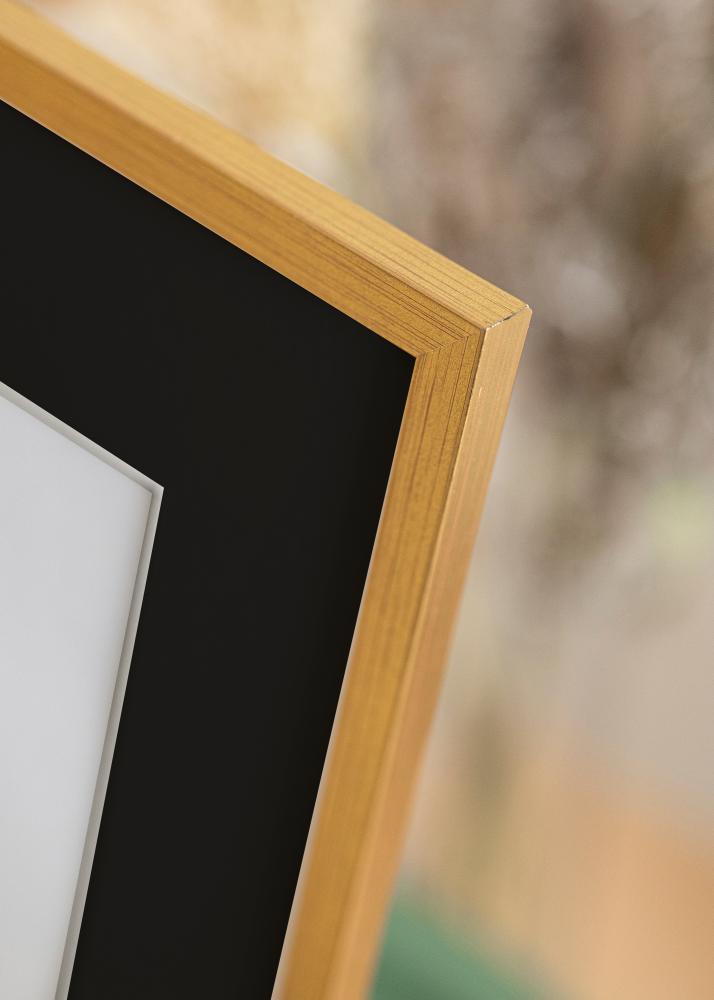 Ram med passepartou Rahmen Edsbyn Gold 32x45 cm - Passepartout Schwarz 10x12 inches