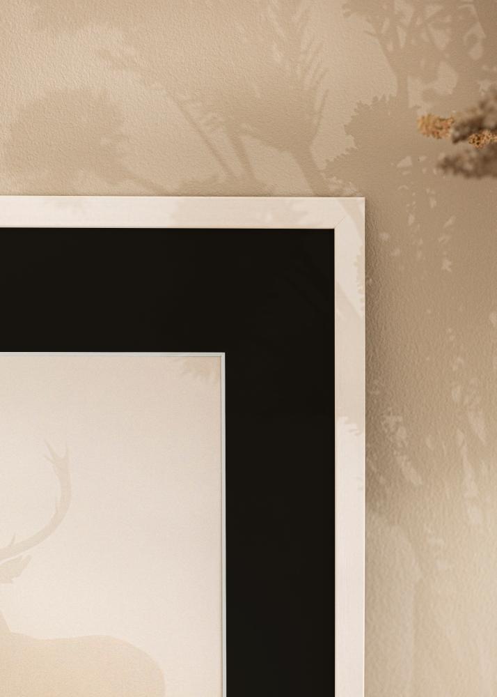 Ram med passepartou Rahmen Edsbyn Weiß 18x18 cm - Passepartout Schwarz 12x12 cm