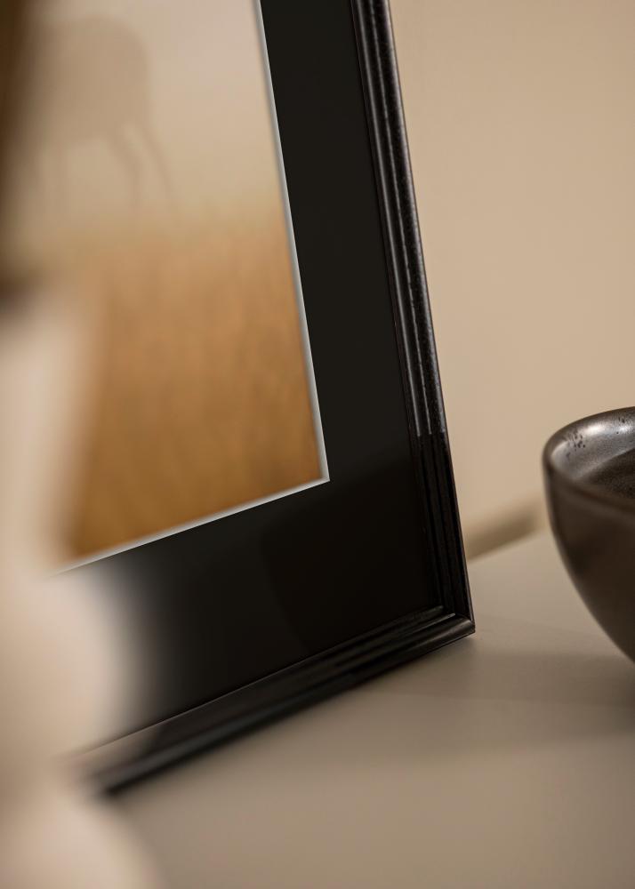 Ram med passepartou Rahmen Horndal Schwarz 20x30 cm - Passepartout Schwarz 15x22 cm