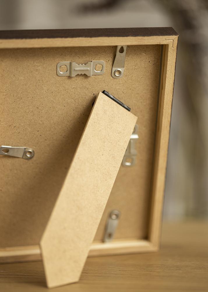 Ram med passepartou Rahmen E-Line Walnuss 13x18 cm - Passepartout Weiß 9x12 cm