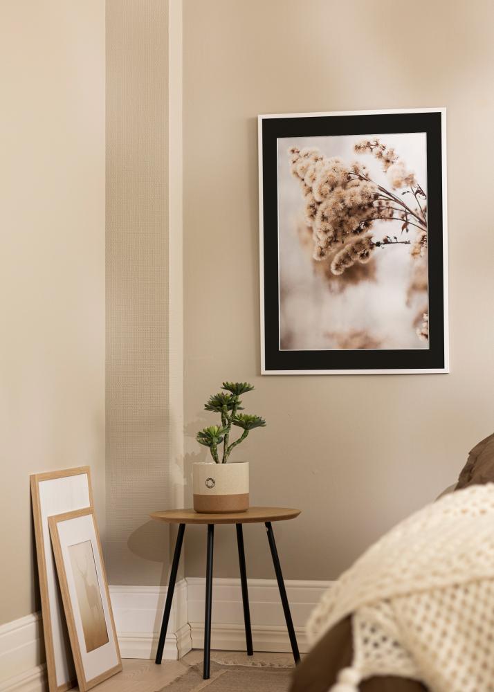 Ram med passepartou Rahmen Edsbyn Weiß 18x18 cm - Passepartout Schwarz 12x12 cm