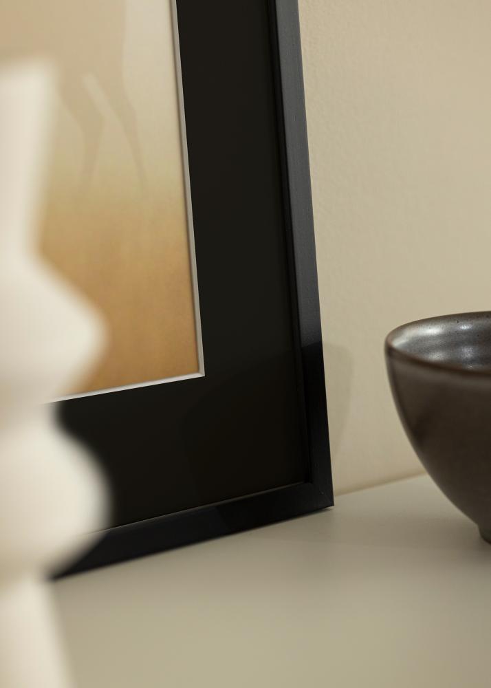 Ram med passepartou Bilderrahmen Edsbyn Schwarz 18x18 cm - Passepartout Schwarz 12x12 cm